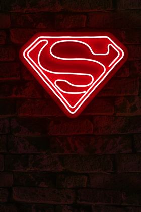 Decoratiune luminoasa LED, Superman, Benzi flexibile de neon, DC 12 V, Rosu