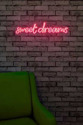 Decoratiune luminoasa LED, Sweet Dreams, Benzi flexibile de neon, DC 12 V, Roz