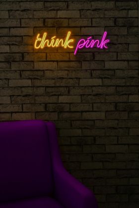 Decoratiune luminoasa LED, Think Pink, Benzi flexibile de neon, DC 12 V, Galben