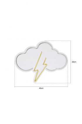 Decoratiune luminoasa LED, Thunder Storm, Benzi flexibile de neon, DC 12 V, Albastru/Galben