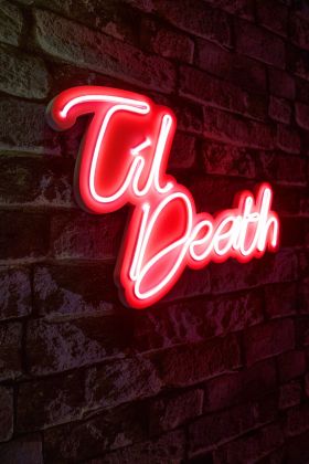 Decoratiune luminoasa LED, Til Death, Benzi flexibile de neon, DC 12 V, Rosu