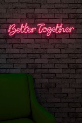 Decoratiune luminoasa LED, Better Together, Benzi flexibile de neon, DC 12 V, Roz