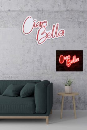 Decoratiune luminoasa LED, Ciao Bella, Benzi flexibile de neon, DC 12 V, Rosu