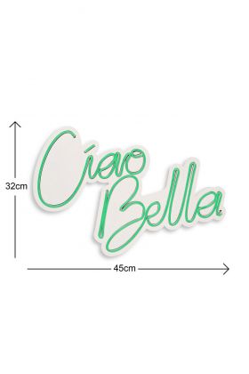 Decoratiune luminoasa LED, Ciao Bella, Benzi flexibile de neon, DC 12 V, Verde