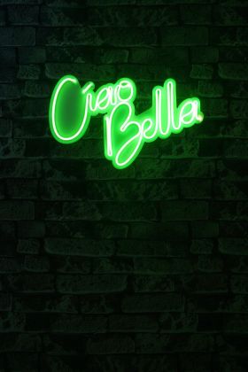 Decoratiune luminoasa LED, Ciao Bella, Benzi flexibile de neon, DC 12 V, Verde