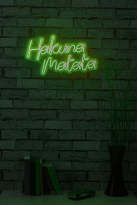 Decoratiune luminoasa LED, Hakuna Matata, Benzi flexibile de neon, DC 12 V, Verde