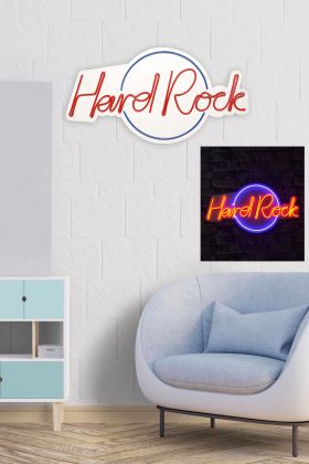 Decoratiune luminoasa LED, Hard Rock, Benzi flexibile de neon, DC 12 V, Albastru rosu