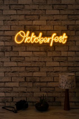 Decoratiune luminoasa LED, Oktoberfest, Benzi flexibile de neon, DC 12 V, Galben