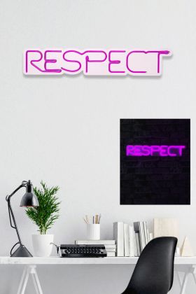 Decoratiune luminoasa LED, Respect, Benzi flexibile de neon, DC 12 V, Roz