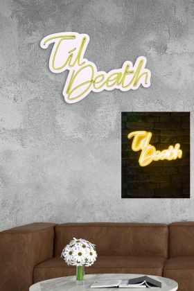 Decoratiune luminoasa LED, Til Death, Benzi flexibile de neon, DC 12 V, Galben