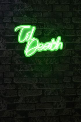 Decoratiune luminoasa LED, Til Death, Benzi flexibile de neon, DC 12 V, Verde