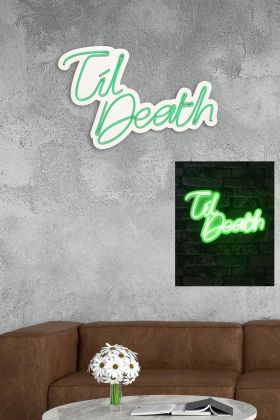 Decoratiune luminoasa LED, Til Death, Benzi flexibile de neon, DC 12 V, Verde