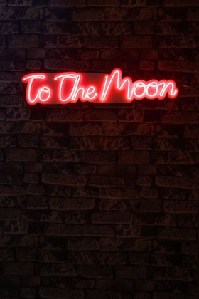 Decoratiune luminoasa LED, To the Moon, Benzi flexibile de neon, DC 12 V, Rosu