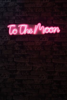 Decoratiune luminoasa LED, To the Moon, Benzi flexibile de neon, DC 12 V, Roz