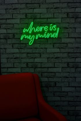 Decoratiune luminoasa LED, Where Is My Mind, Benzi flexibile de neon, DC 12 V, Verde