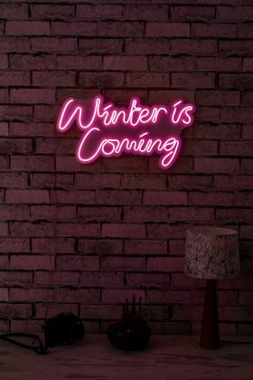 Decoratiune luminoasa LED, Winter is Coming, Benzi flexibile de neon, DC 12 V, Roz