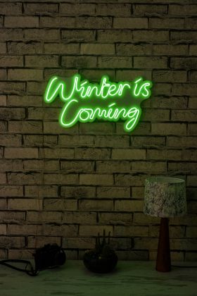 Decoratiune luminoasa LED, Winter is Coming, Benzi flexibile de neon, DC 12 V, Verde