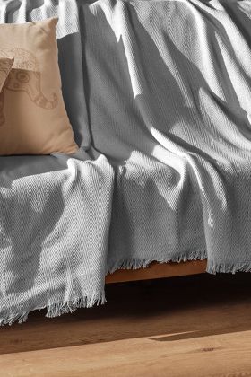 Cuvertura de pat, Merlin - Light Grey, Viaden, Bumbac