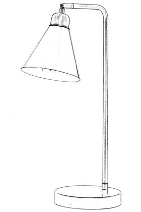 Lampa de masa, Avonni, 683AVN2103, Metal, Maro antichizat