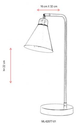 Lampa de masa, Avonni, 683AVN2103, Metal, Maro antichizat