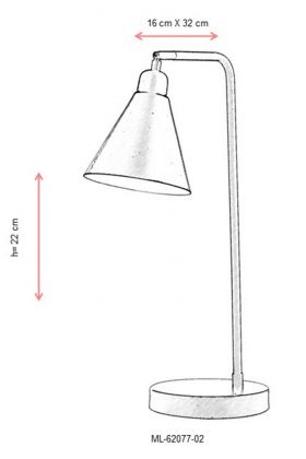 Lampa de masa, Avonni, 683AVN2104, Metal, Negru