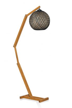 Lampa de masa, FullHouse, 390FLH1769, Lemn de pin, Ecru / Maro / Negru