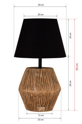 Lampa de masa, Hmy Design, 687HMY1588, Metal, Negru / Antiquat