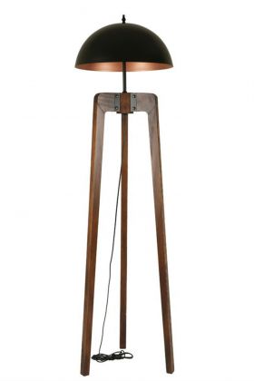 Lampadar, Luin, 534LUN4409, Lemn de brad, Nuc / Negru / Rose Gold