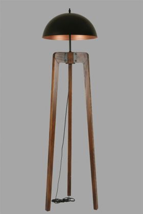 Lampadar, Luin, 534LUN4409, Lemn de brad, Nuc / Negru / Rose Gold