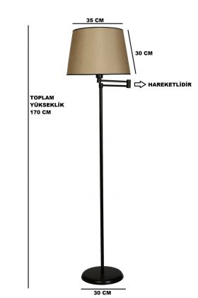 Lampadar, Luin, 534LUN3191, Metal, Bej/Negru