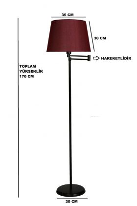 Lampadar, Luin, 534LUN3188, Metal, Negru / Roșu Stacojiu