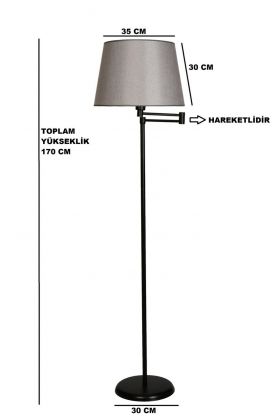 Lampadar, Luin, 534LUN3187, Metal, Gri inchis