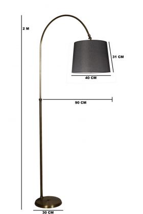 Lampadar, Luin, 534LUN3202, Metal, Negru