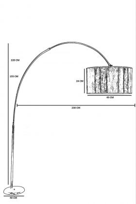 Lampadar, Luin, 534LUN4261, Metal, Negru