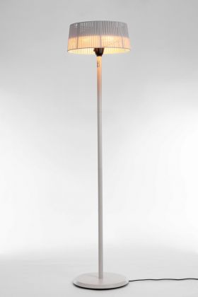 Lampadar cu incalzitor electric Holen, Bizzotto, Ø50 x 205 cm, 1500W, 8000 ore, rezerva tub halogen, aluminiu/otel/sfoara, alb