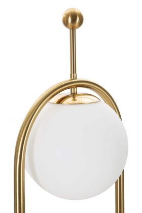 Lampadar Glamy Arc , Mauro Ferretti, Ø28 x 168 cm, 1 x E27, 40W, fier/sticla, auriu/alb