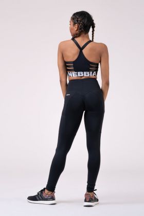 Colanți pentru femei High Waist Fit&Smart Black - NEBBIA