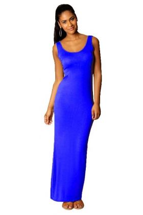 Rochie lungă de damă A2492 albastru XL