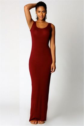 Rochie lungă de damă A2492 burgundy XS