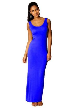 Rochie maxi elastica albastru L