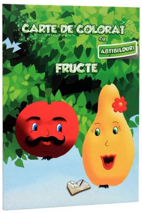 Carte de colorat cu abtibilduri - Fructe |