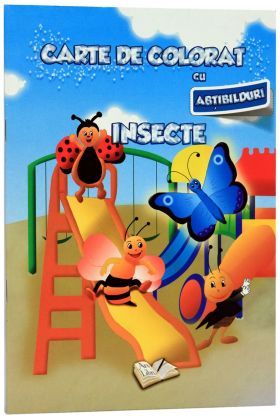 Carte de colorat cu abtibilduri - Insecte |