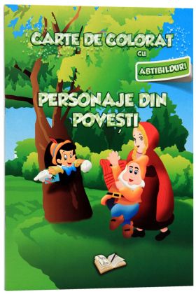 Carte de colorat cu abtibilduri - Personaje din povesti |