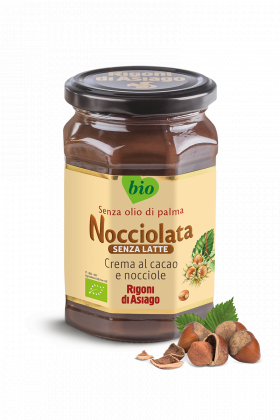 Crema bio cu cacao si alune de padure fara lapte Nocciolata, 250g, Rigoni di Asiago