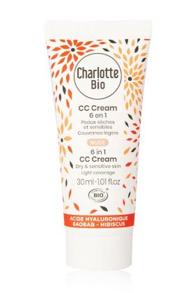 CC Cream bio 6in1 pentru piele uscata si sensibila Nude, 30ml, Charlotte Bio