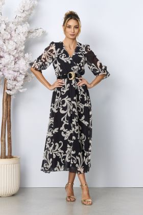 Rochie eleganta Roxa Bicolora