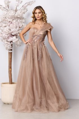 Rochie de ocazie premium Swan Bej