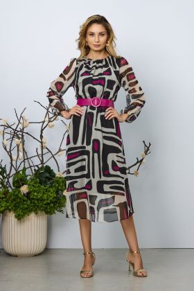 Rochie eleganta Nonka Fucsia Multi