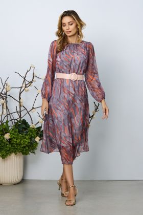 Rochie eleganta Saraia Gri Multi