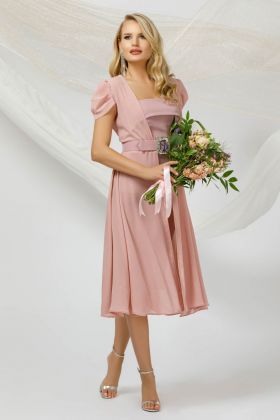 Rochie de ocazie eleganta rose Pretty Girl din doua piese